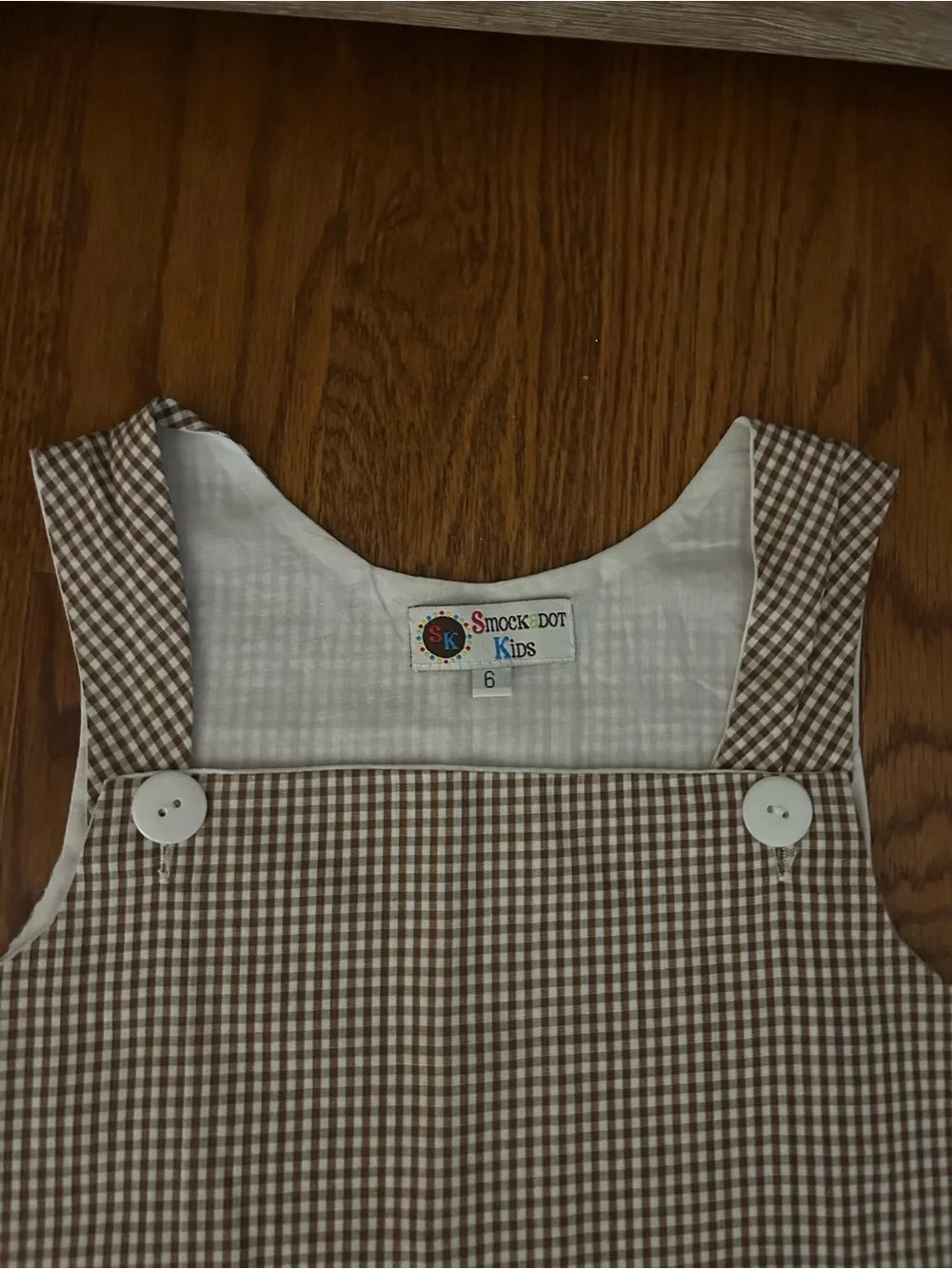 Girl’s Brown Check Pinafore Dress - Brown